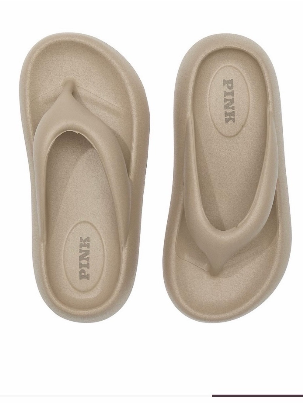 PINK Victoria's Secret Thong Sandals in Tan Foam